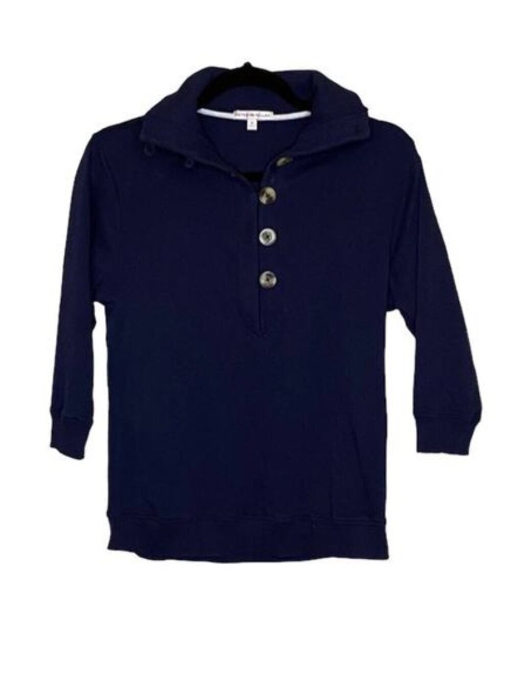 Vintage Peter Millar Women's Medium Long Sleeve Shirt Cotton Blue Polo Henley